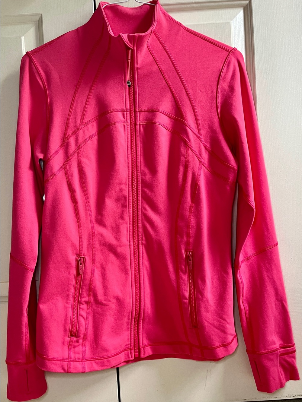🍒LULULEMON sz 12 DEFINE Jacket BOOM JUICE II Raspberry Cream Coral Pink *LUON
